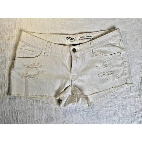 Mossimo Juniors Women's Short Shorts Sz 8/29 Cut Off Distressed White Daisy Duke - Picture 1 of 12
